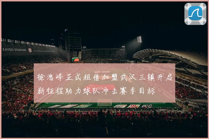 徐浩峰正式租借加盟武汉三镇开启新征程助力球队冲击赛季目标